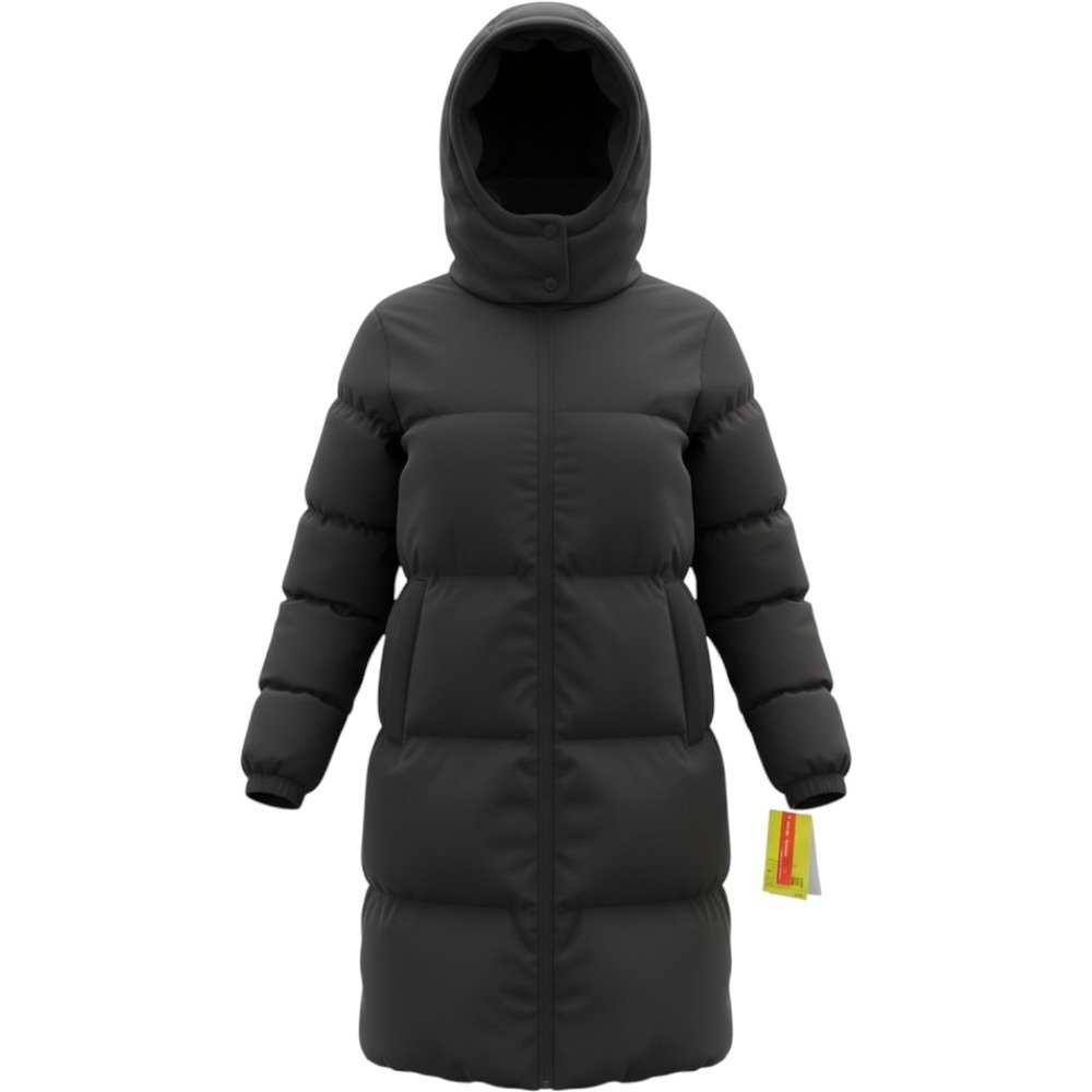 All in Motion Womens Black Mid-Length Puffer Jacket XXL Removable Hood Warmest